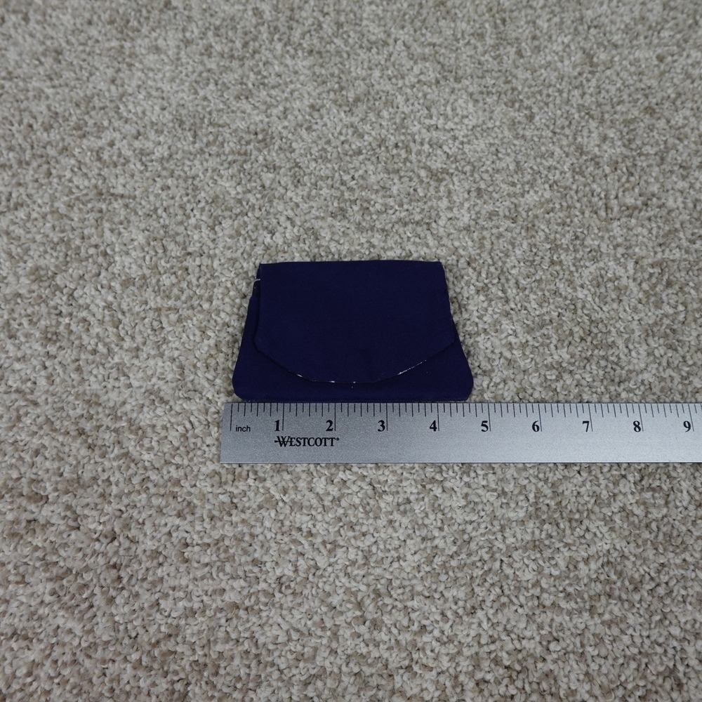 Handmade Navy Blue Canvas Pocket Wallet Galaxy Celestial Print Interior Snap - Picture 5 of 6